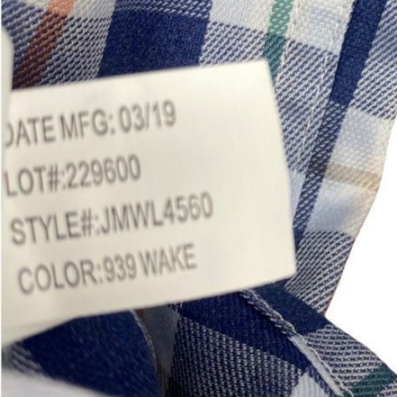 Johnnie O Mens L Plaid Long Sleeve Button Down Dress Shirt JMWL4560 Wake - Picture 8 of 9